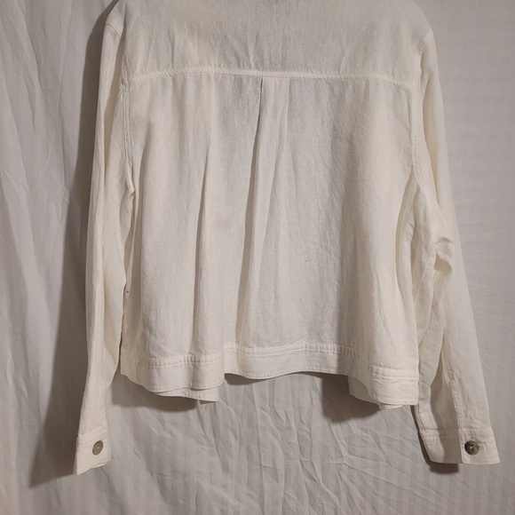 NEW WOMEN WHITE LINEN JACKET - Picture 2 of 3